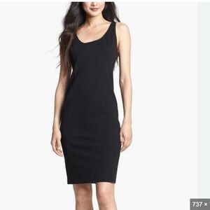 Eileen Fisher Sleeveless Midi Sheath Dress Sz 1X Ponte Classic Minimalist Office